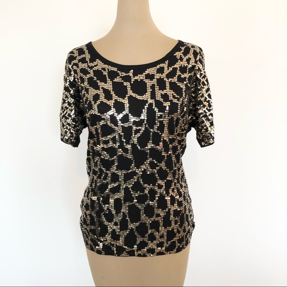 {Michael Kors} Gold Sequin Top